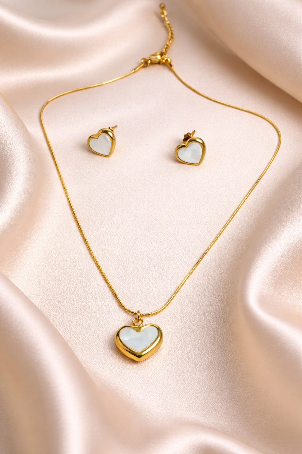 Lumière Promise Heart Pendant Necklace & Earrings Set